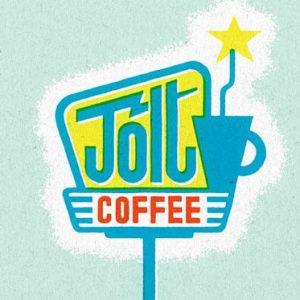 Hand lettered retro coffee shop sign
