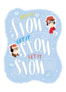 Let it snow hand lettered illustration