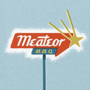 Illustration of retro BBQ restaurant sign
